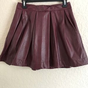 Faux Leather Skater Skirt